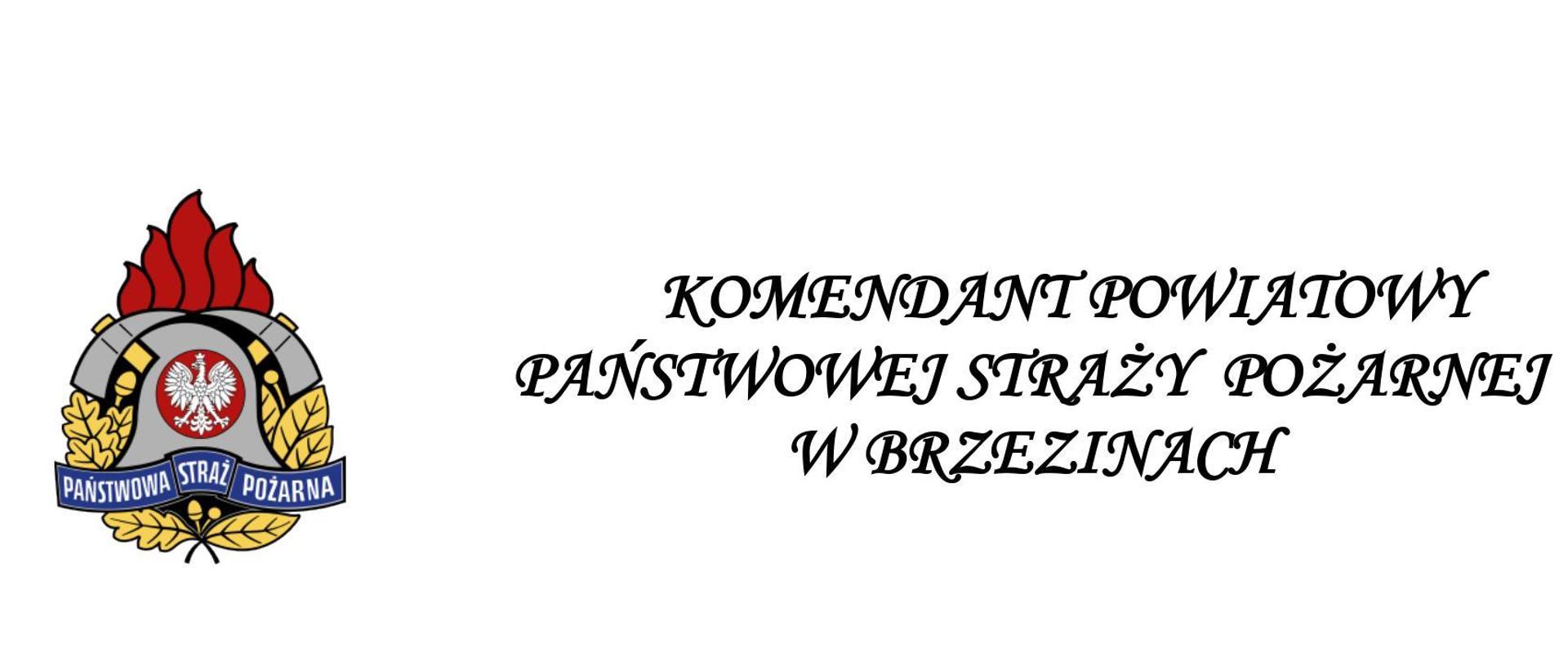 test życzeń dla strażaków od komendanta powiatowego PSP w Brzezinach