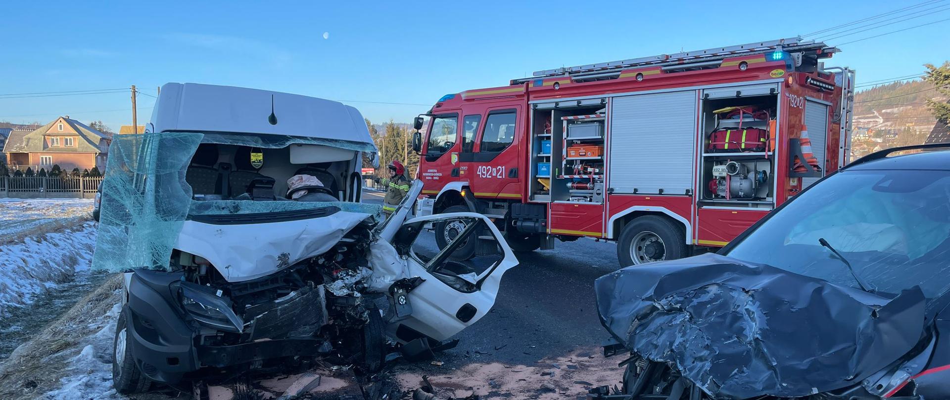 Czołowe zderzenie w Spytkowicach