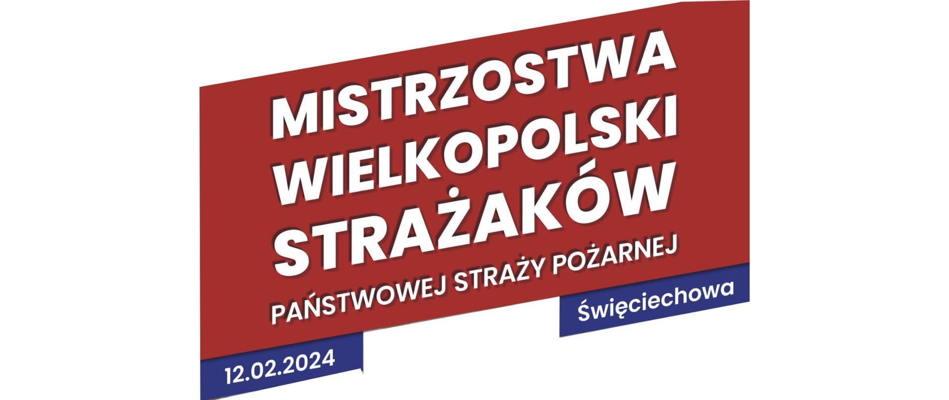 Baner zawodów z napisami.