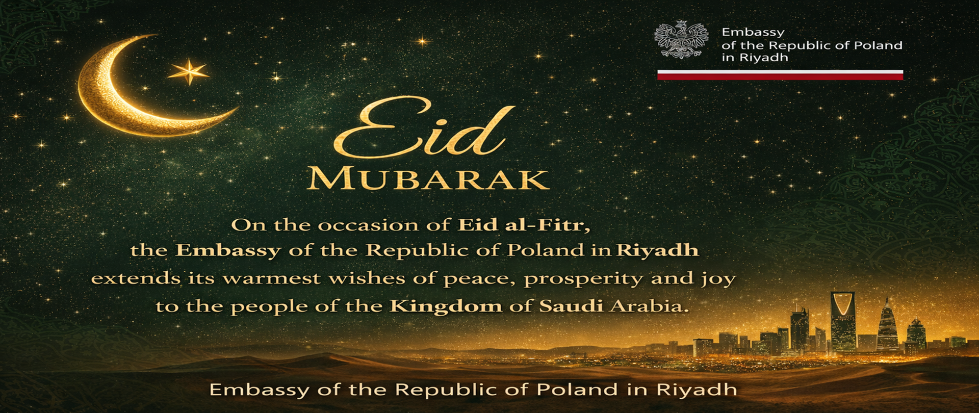 EID greeting from Polish Embassy