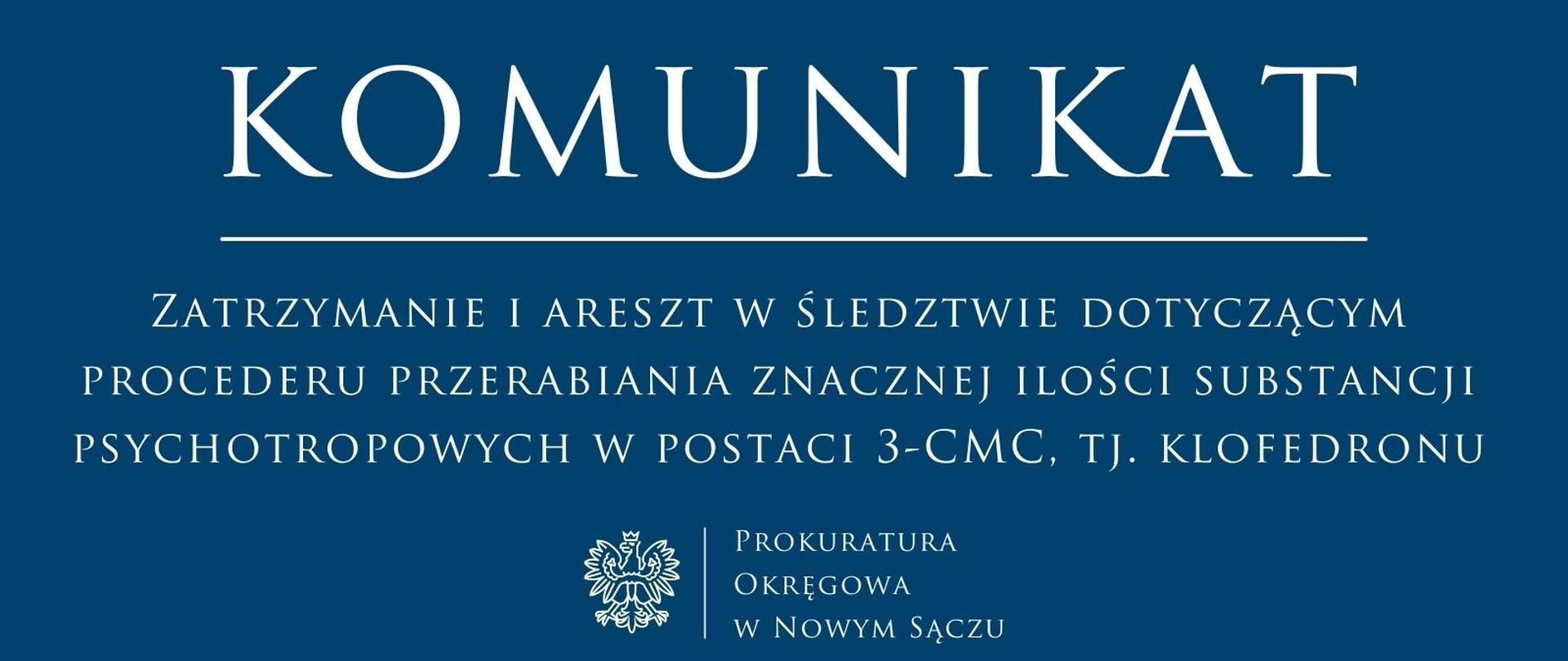 Zatrzymanie i areszt w śledztwie dotyczącym procederu przerabiania substancji psychotropowych 