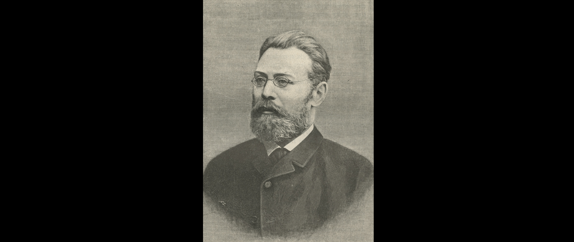 Zdjęcie czarno-białe przedstawiającą postać Zygmunta Noskowskiego na ciemnym tle