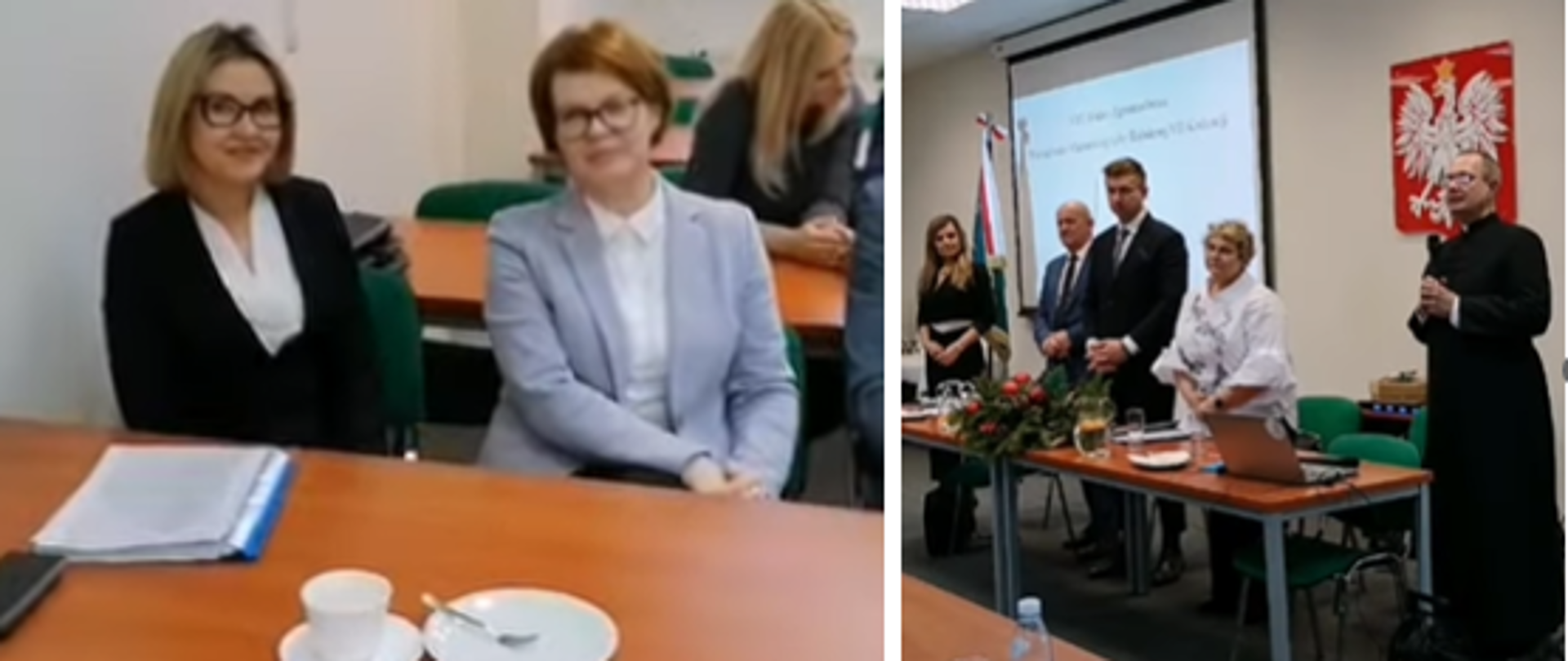 dwie kobiety siedzą przy stole