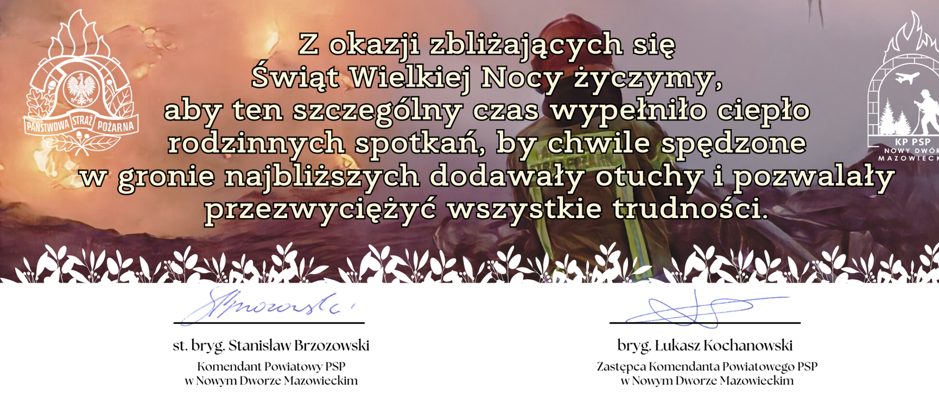 Życzenia_wielkanocne_Komendanta_Powiatowego_PSP_w_Nowym_Dworze_Mazowieckim 2024