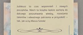 Gratulacje z okazji Jubileuszu 35 - lecia Szkoły