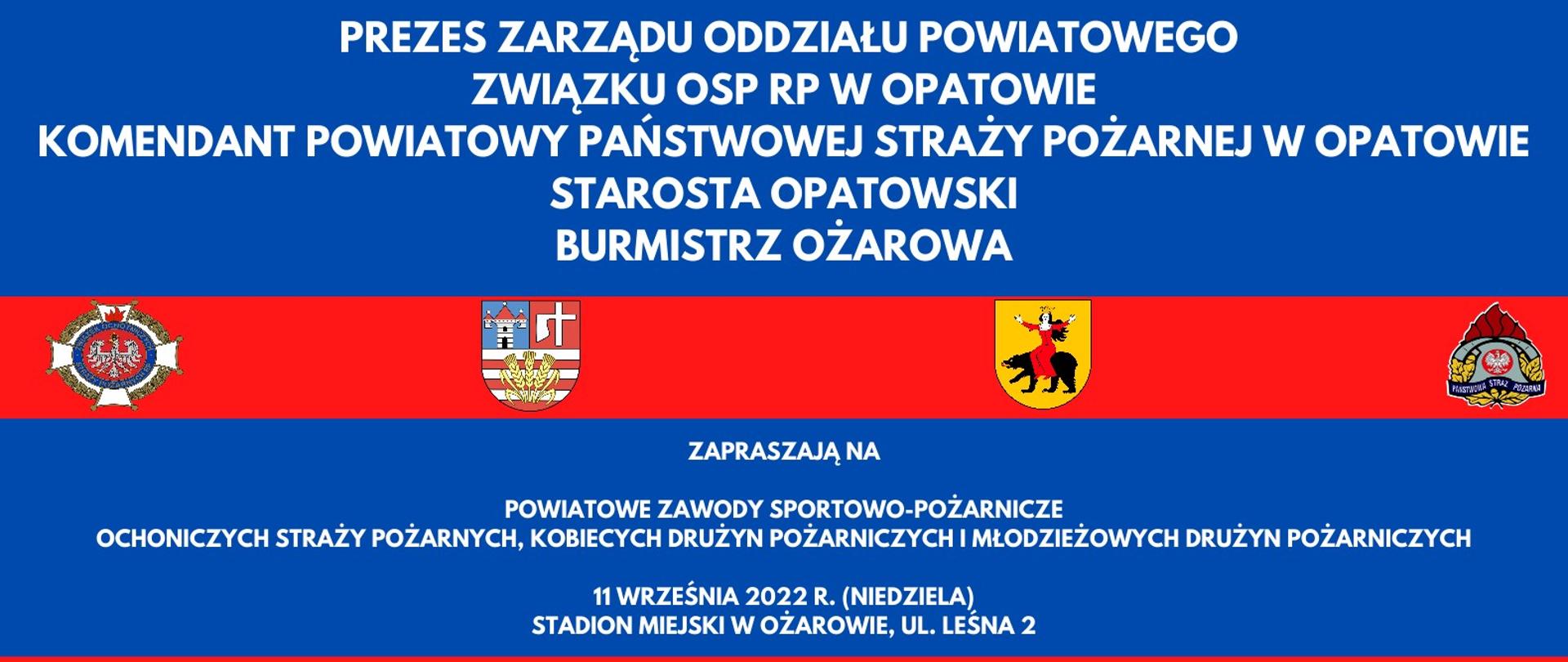 Zaproszenie na Powiatyowe Zawody Sportowo Pożarnicze OSP, KDP i MDP