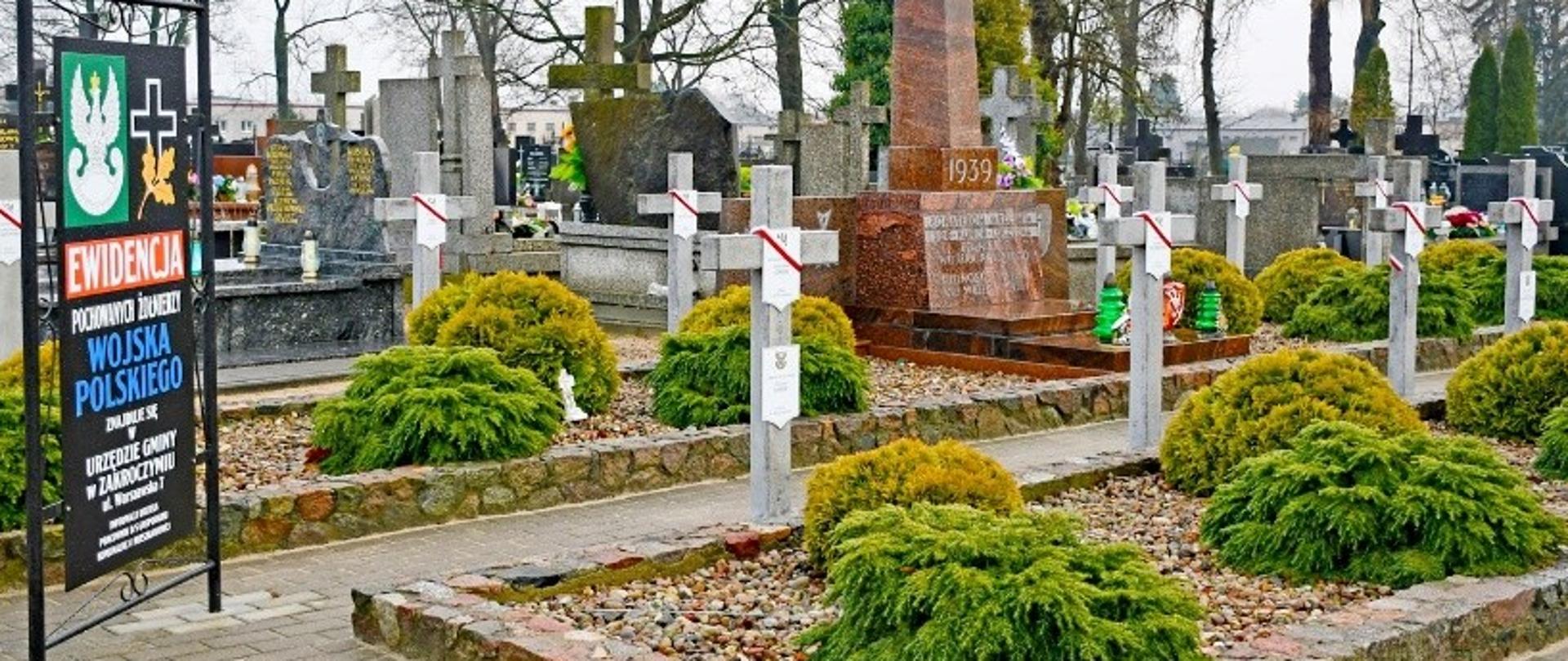 Groby żołnierzy Wojska Polskiego poległych 1939 r. na cmentarzu w Zakroczymiu, fot. Gmina Zakroczym