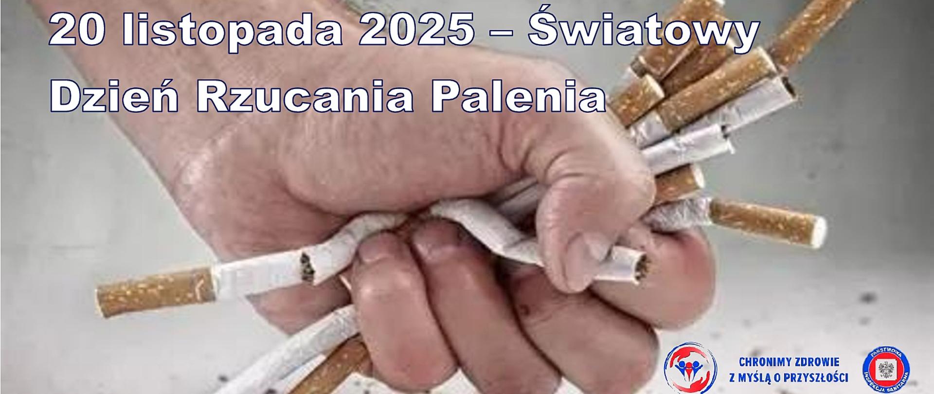 Dłoń zgniatająca kilka papierosów