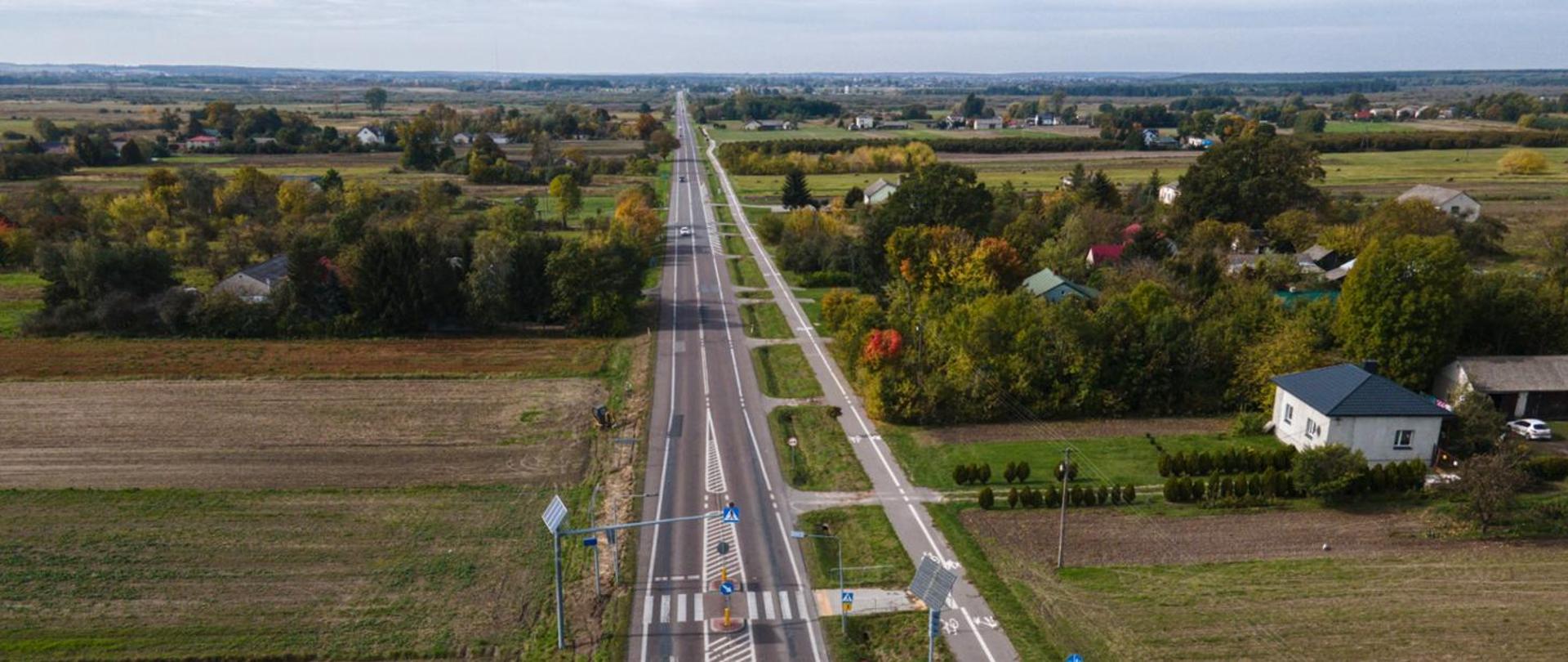 Obecna DK12 w miejscowości Chojno Nowe