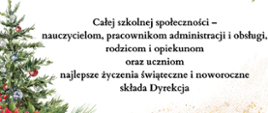 Na białym tle cytat - ks. Jana Twardowskiego. Po lewej stronie choinka, w prawym górnym rogu gwiazda betlejemska.