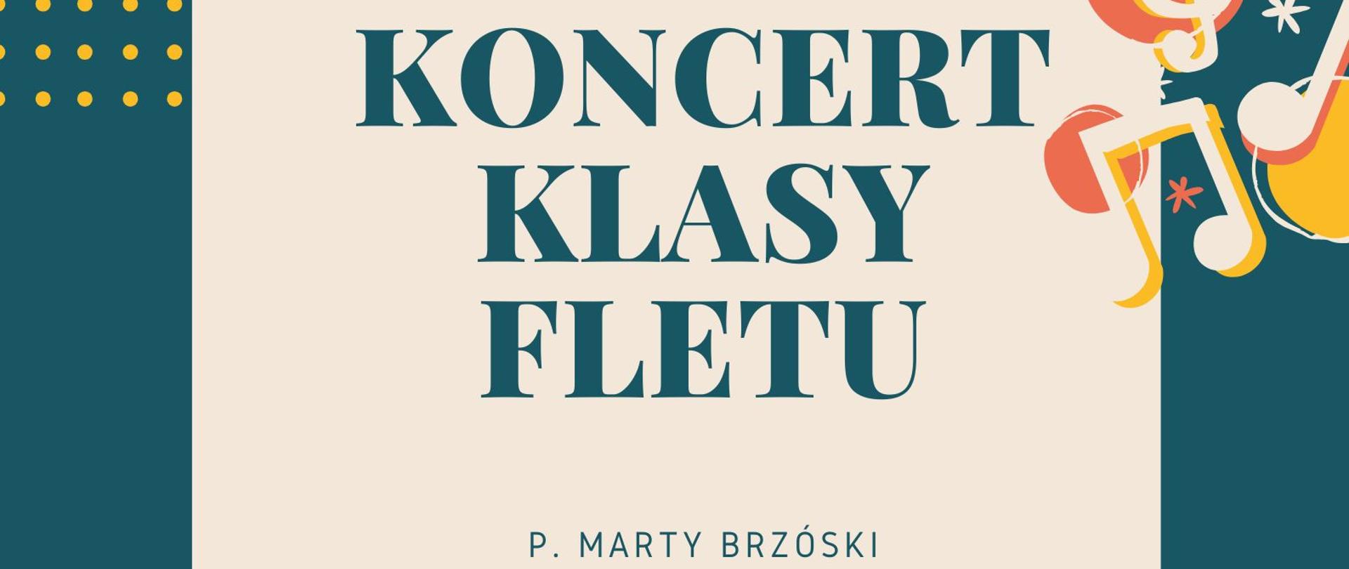 Plakat zapraszający na popis klasy fletu, który odbędzie się 02.12.2025 o godzinie 17:00
