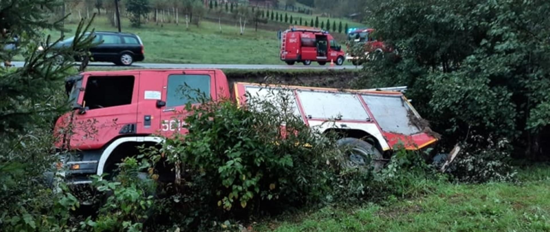 Wypadek wozu strażackiego