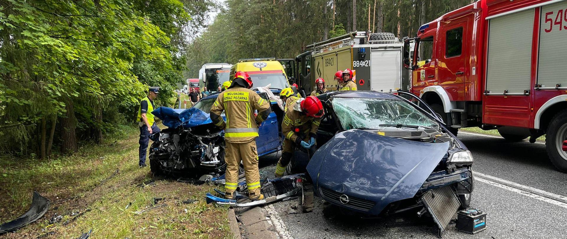 Strażacy prowadzą działania ratownicze.
