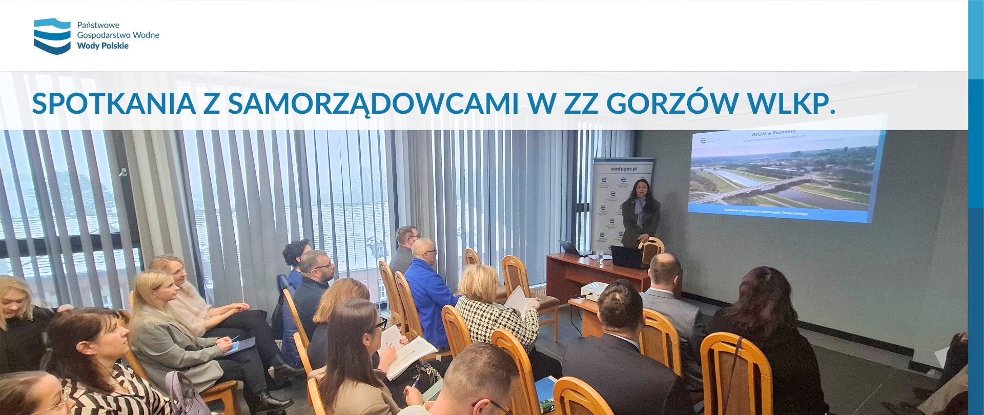 Dyrektor Zarządu Zlewni w Gorzowie Wielkopolskim, Emilia Dowlaszewicz podczas spotkania konsultacyjnego z jednostkami samorządu terytorialnego na terenie Zarządu Zlewni w Gorzowie Wielkopolskim 14-15.01.2026 r.