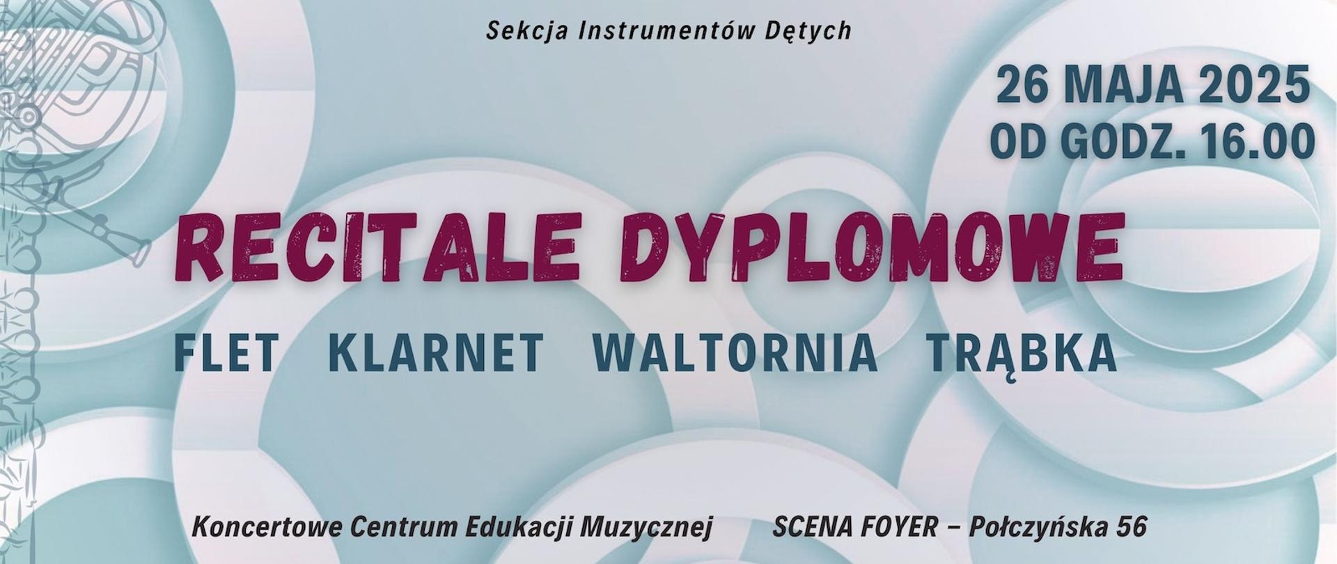 Baner - Dyplomy uczniów Sekcji Instrumentów Dętych, 26 maja 2025 r