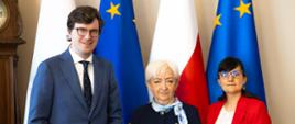 Od lewej: Matthias de Moore przedstawiciel generalny Flandrii, wojewoda łódzki Dorota Ryl oraz Sofie Geerts zastępca przedstawiciela generalnego Flandrii
