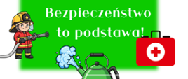 Plakat informujący o spotkaniu szkoleniowym ze starszym specjalistą ds. BHP .Na białym tle grafika przedstawiająca sytuacje i przedmioty związane z bezpieczeństwem i zagrożeniami: - czajnik z gotującą się wodą, apteczka, strażak. Stanowią one obramowanie plakatu. W środku informacja tekstowa w kolorze białym. 