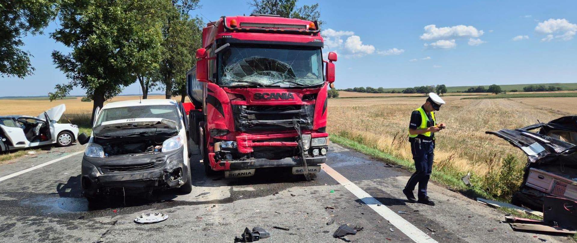 Wypadek na DK46 trasa Sidzina - Pakosławice