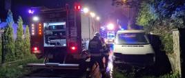 Pożar budynku mieszkalnego w Jaworzu - zastępy ratownicze