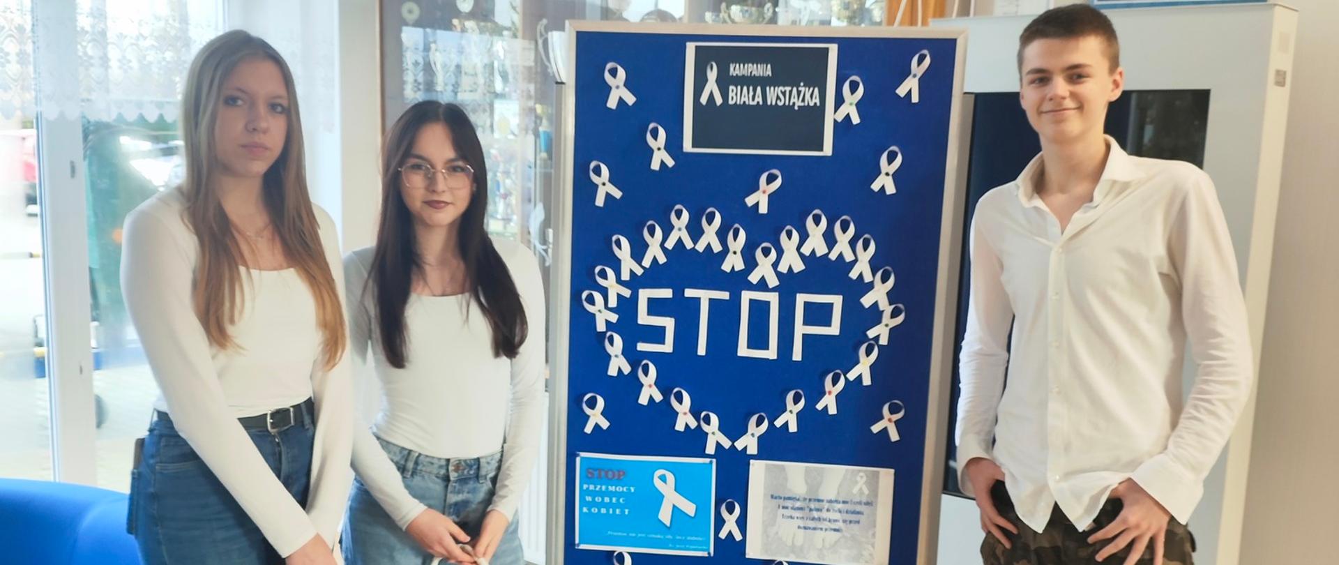 Kampania białej wstążki ZSCKR w Dobrocinie Dobrocin