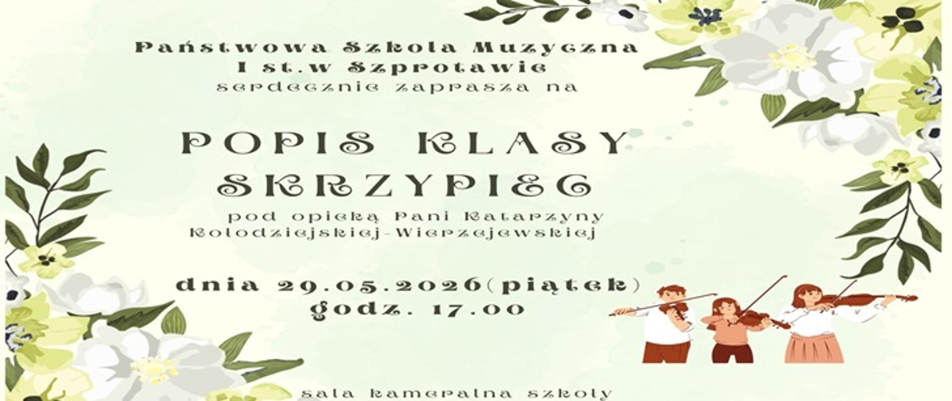 Popis klasy skrzypiec 29.05.2026, godz. 17.00