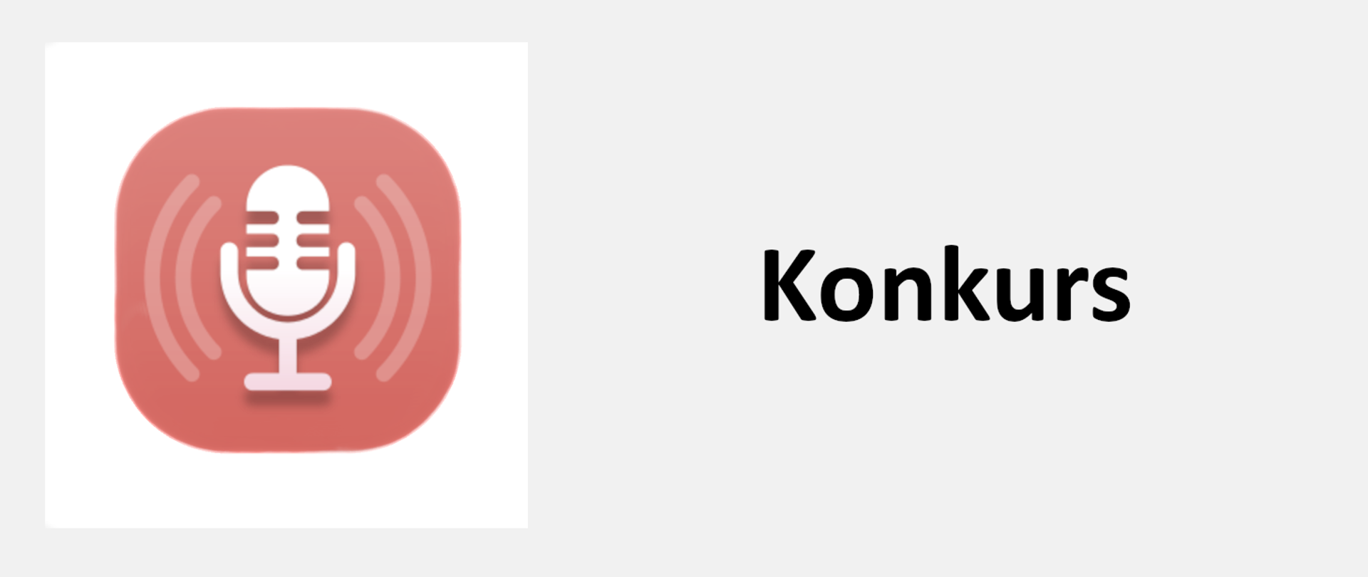 Symbol mikrofonu oraz napis konkurs