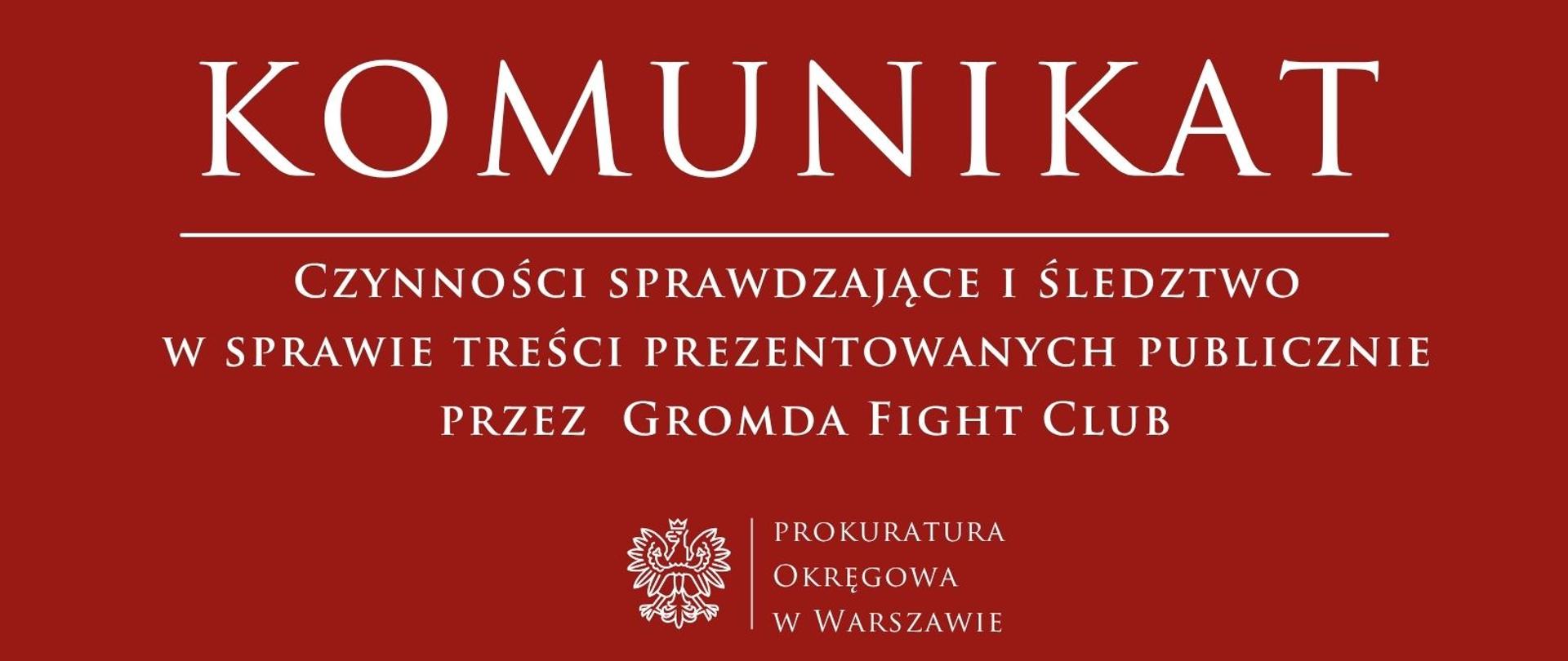 Komunikaty - Warszawa Okręg Gromda