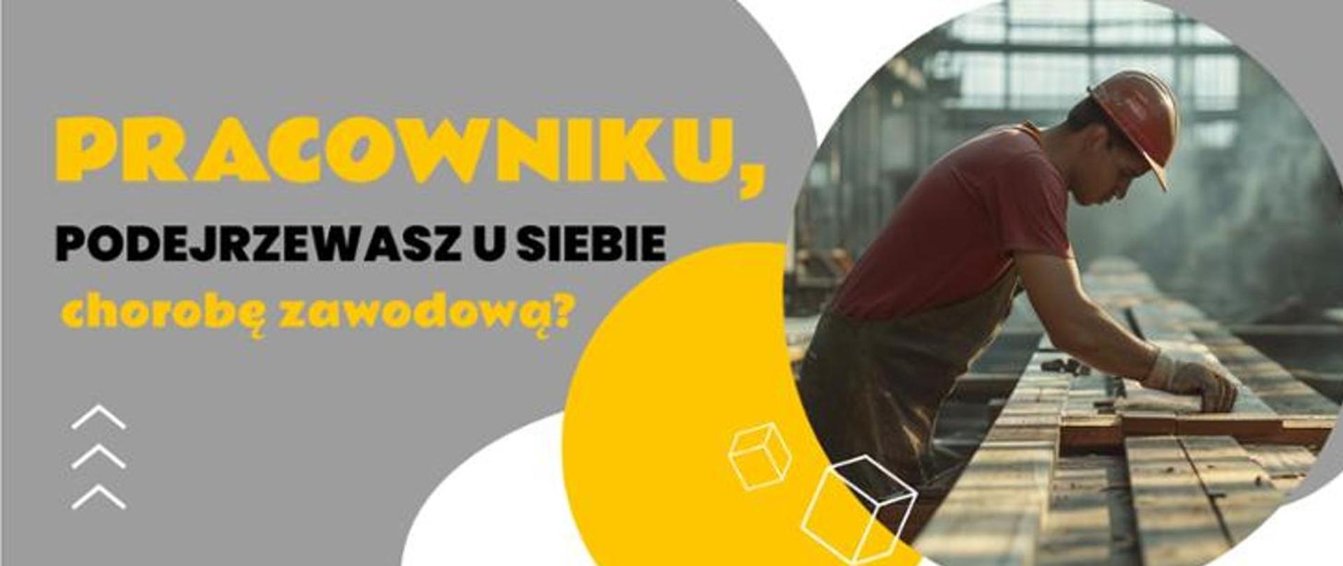 Zdjęcie przedstawiające pracownika wykonującego prace budowlane