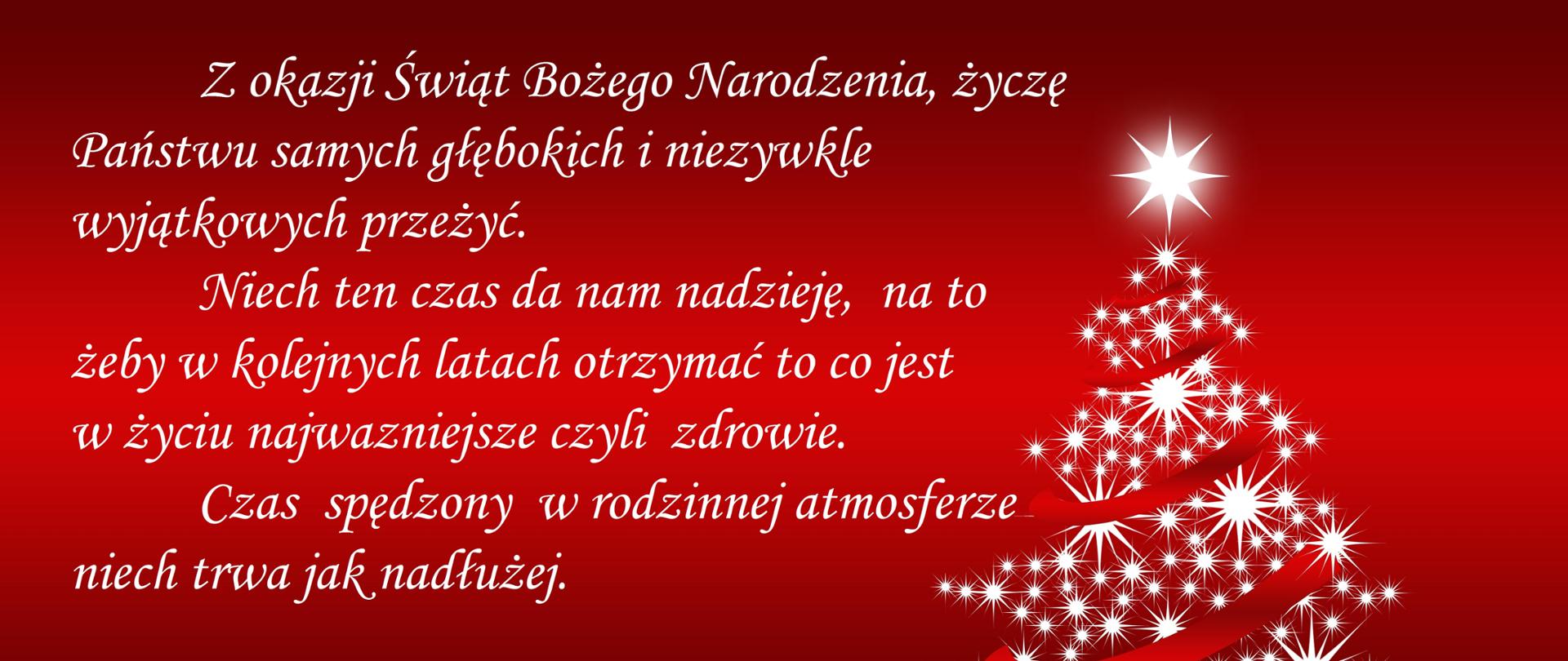 Życzenia z okazji Świąt Bożego Narodzenia