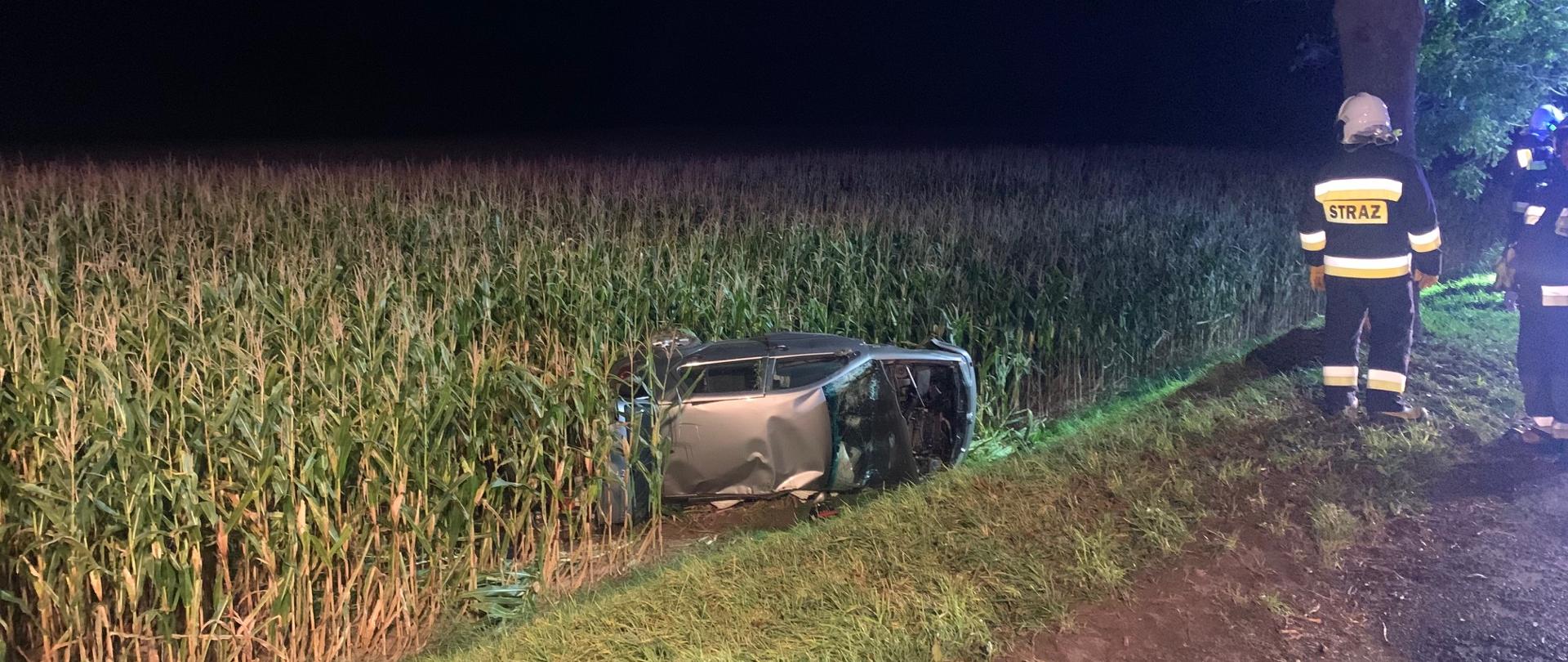 Wypadek 2 samochodów osobowych w Strzelcach