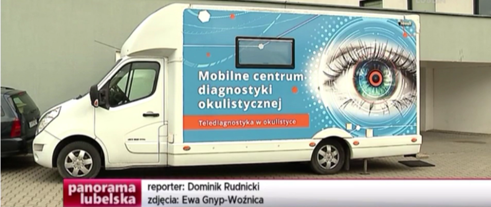Fragment materiału TVP3 Lublin z widocznym Okobusem.