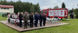 Uroczystość przekazania nowego samochodu ratowniczo-gaśniczego