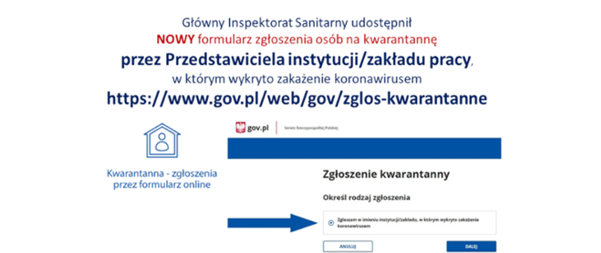 nowy formularz zglaszania kwarantanny przez instytucje - grafika pokazowa