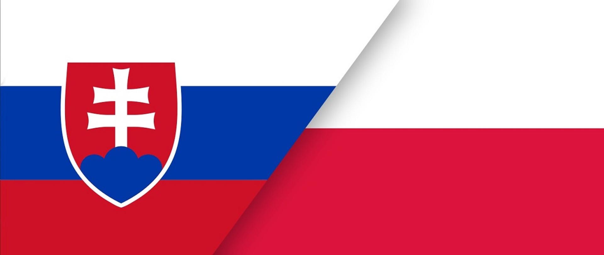 Flagi Polski i Słowacji