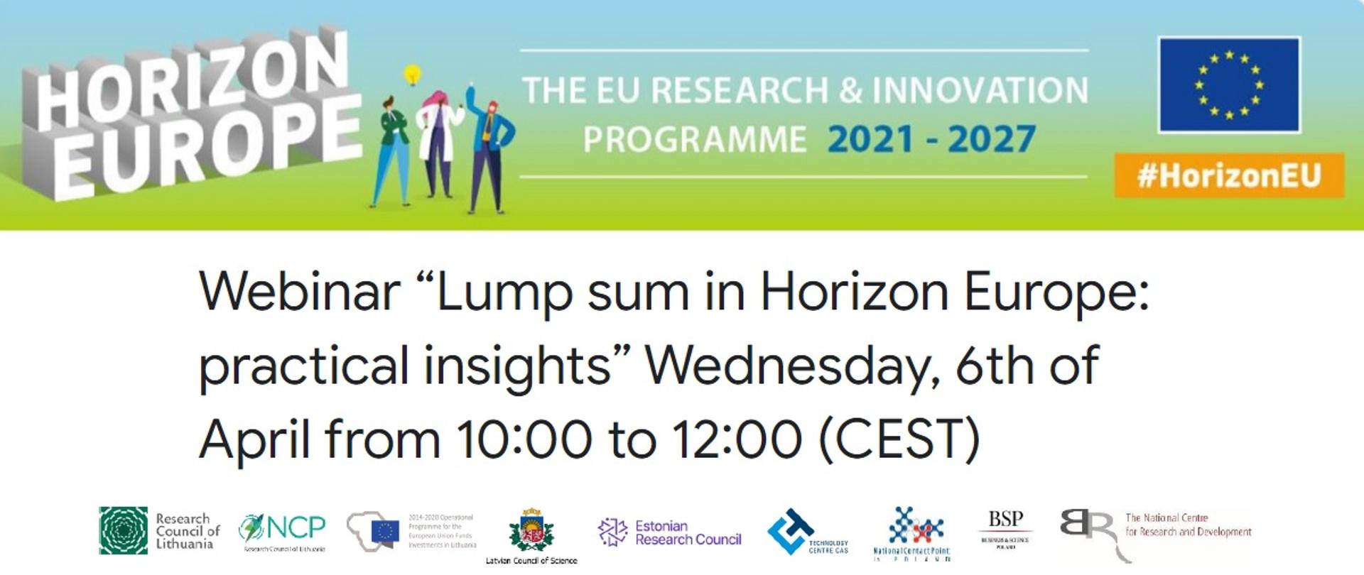 Webinar: “Lump sum in Horizon Europe: practical insights”