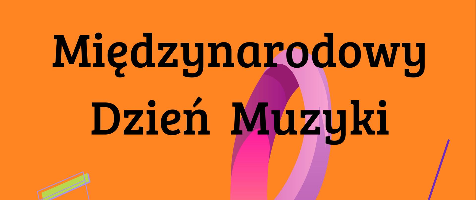 Kolorowy klucz wiolinowy na pomarańczowym tle. 