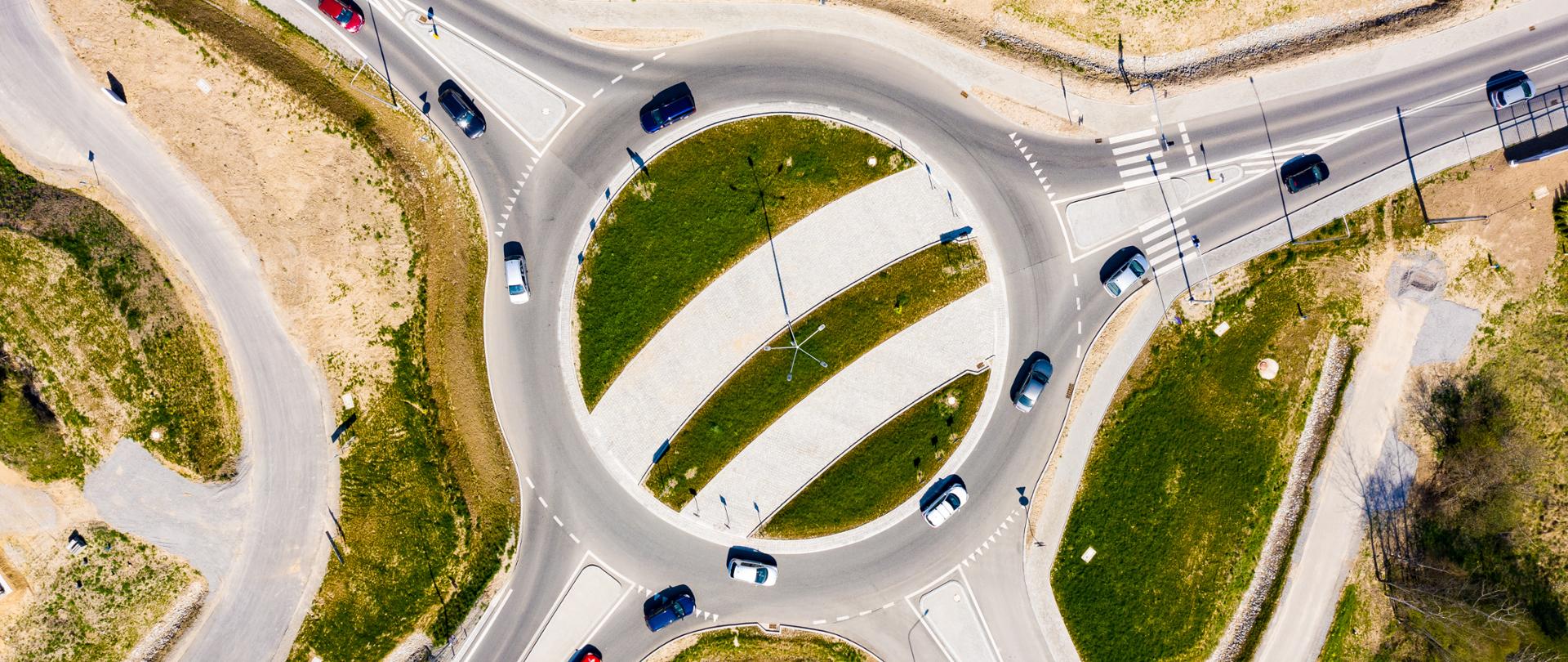 Widok na rondo na obwodnicy Sanoka
