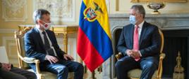 Ceremonia złożenia listów uwierzytelniających Prezydentowi Kolumbii Iván Duque Márquez przez Ambasadora RP Pawła Woźnego