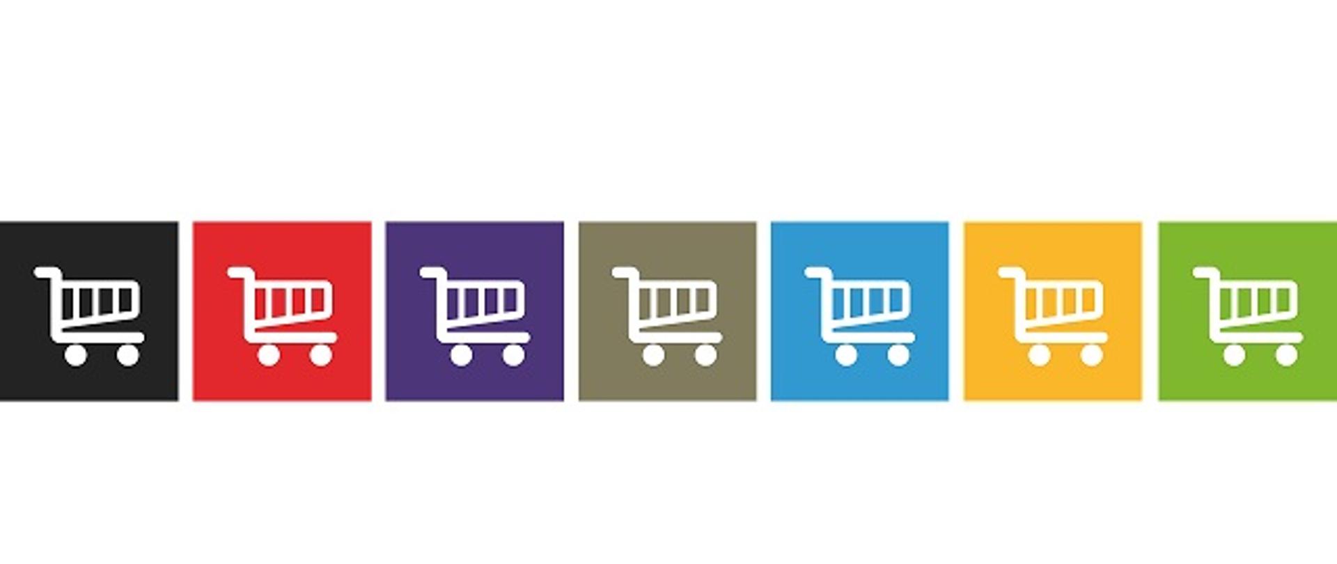 grafiki wózków sklepowych na zakupy