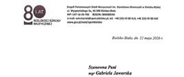 List gratulacyjny z okazji Jubileuszu trzydziestopięciolecia Szkoły