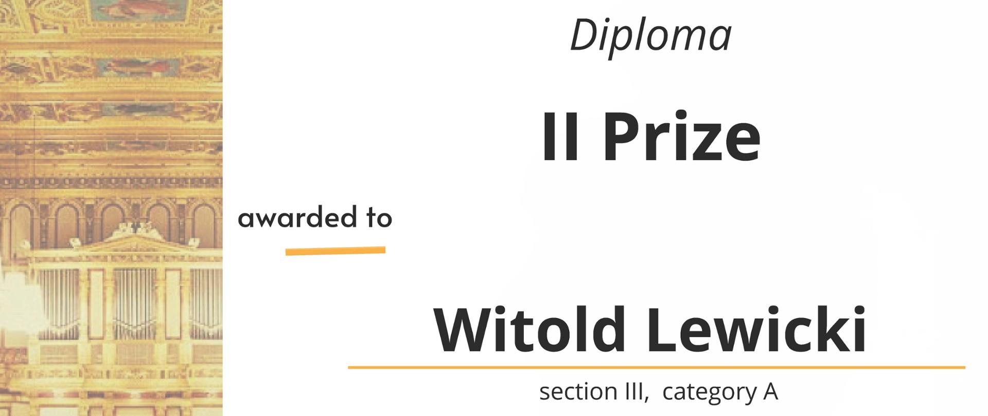 Białe tło, czarne litery, z lewej strony zdjęcie sali koncertowej.