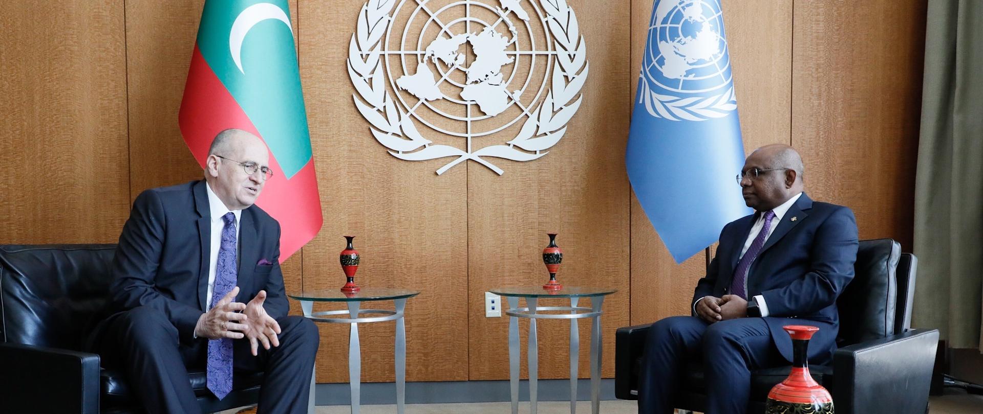Minister Rau with the Chairman of the UN General Assembly Abdulla Shahid
