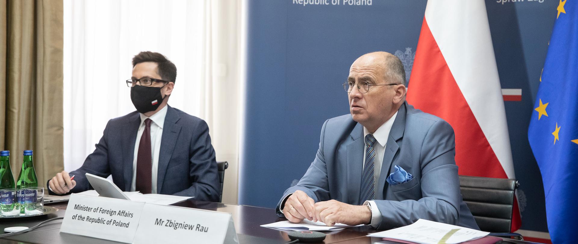 2021.06.08 Warszawa . Minister Zbigniew Rau . Wideokonferencja Proces Berlinski .
Fot. Tymon Markowski / MSZ