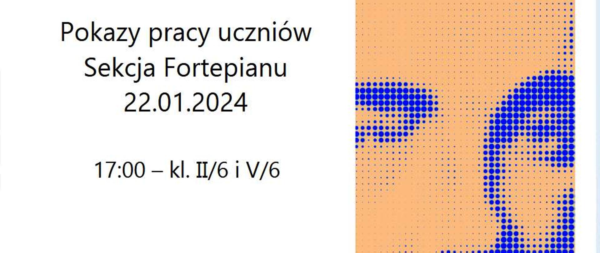 Zaproszenie na pokaz pracy sekcji fortepianu