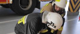 Zdjęcie przedstawia strażaków podczas szkolenia - urządzenia pneumatyczne