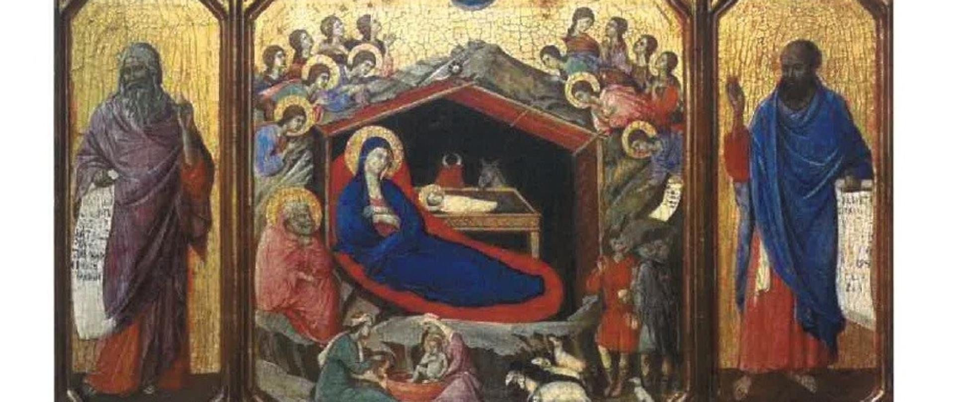 Zdjęcie przedstawia narodzenie Jezusa Chrystusa