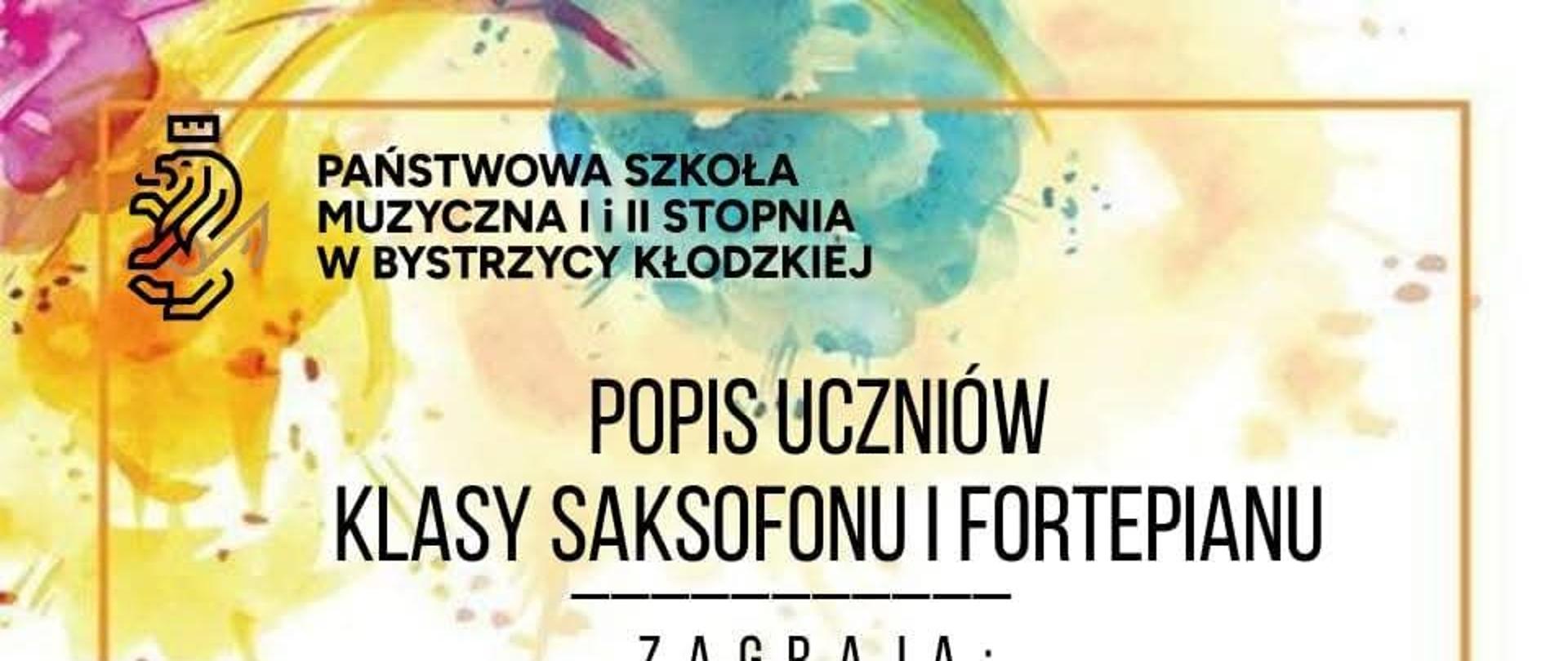 Popis uczniów klasy saksofonu i fortepianu