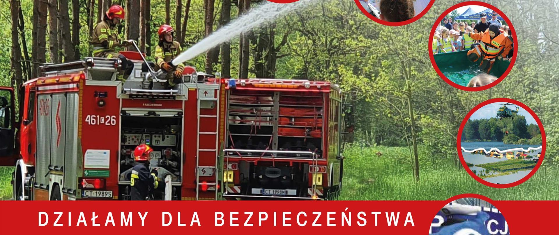 Strażacy podczas gaszenia pożaru