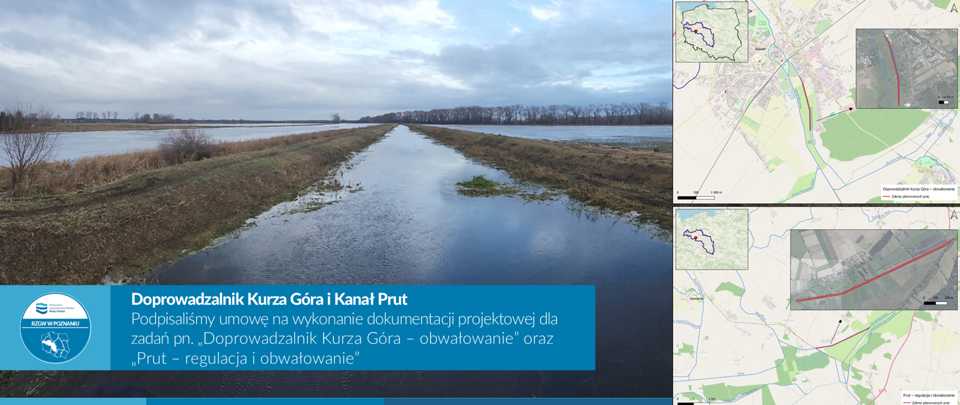 Podpisaliśmy umowę na wykonanie dokumentacji projektowej dla zadań pn. „Doprowadzalnik Kurza Góra – obwałowanie” oraz „Prut – regulacja i obwałowanie”
