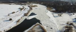 Białobrzegi z drona, monitoring rzeki Pilica.